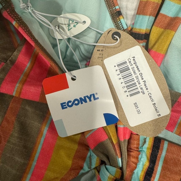 Prana Fergusen One Piece Swimsuit - Cacti Soleil Stripe size large - Picture 11 of 11